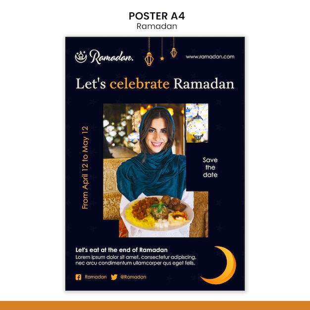 Modello di volantino per eventi di Ramadan