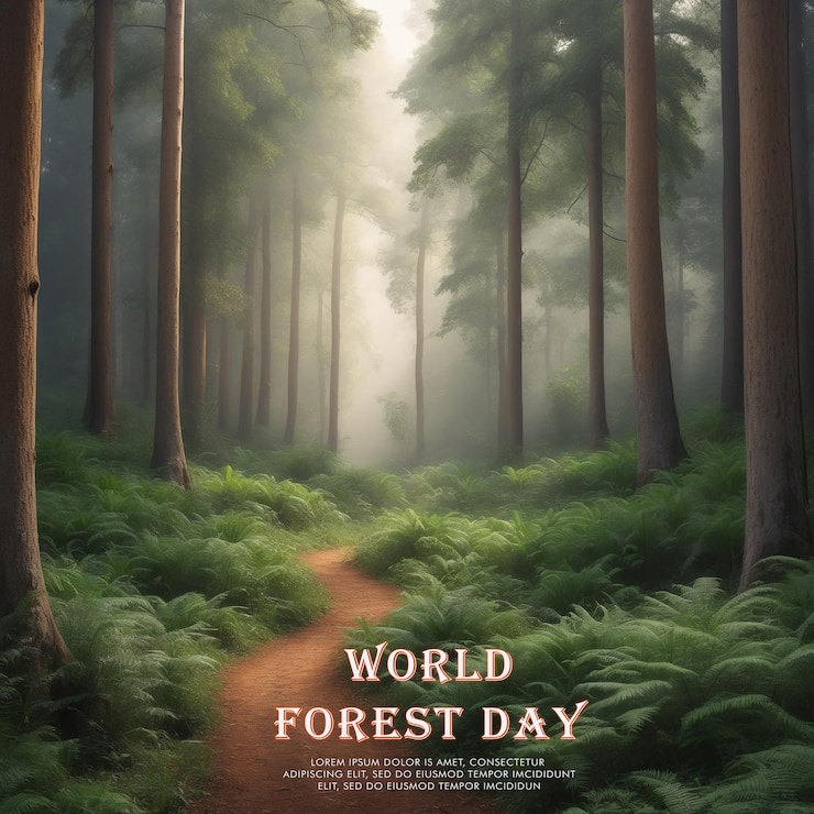 PSD modello di volantino per la giornata mondiale delle foreste