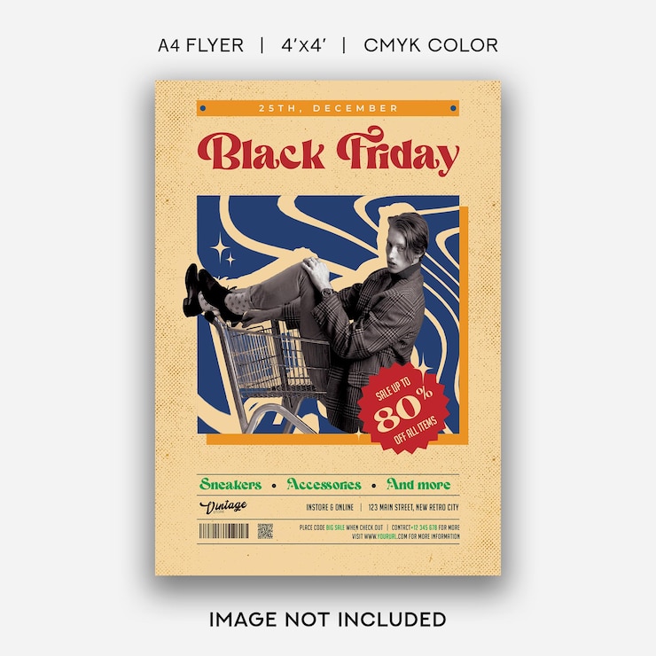 PSD modello di volantino per lo shopping del black friday