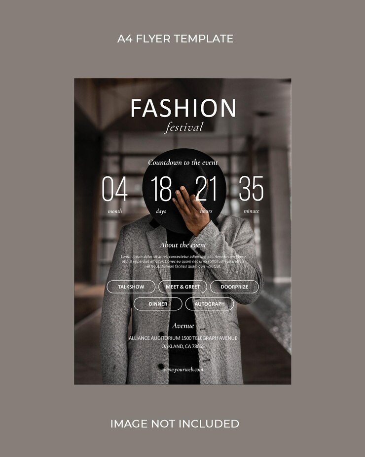 Modello di volantino per poster del festival della moda PSD A4