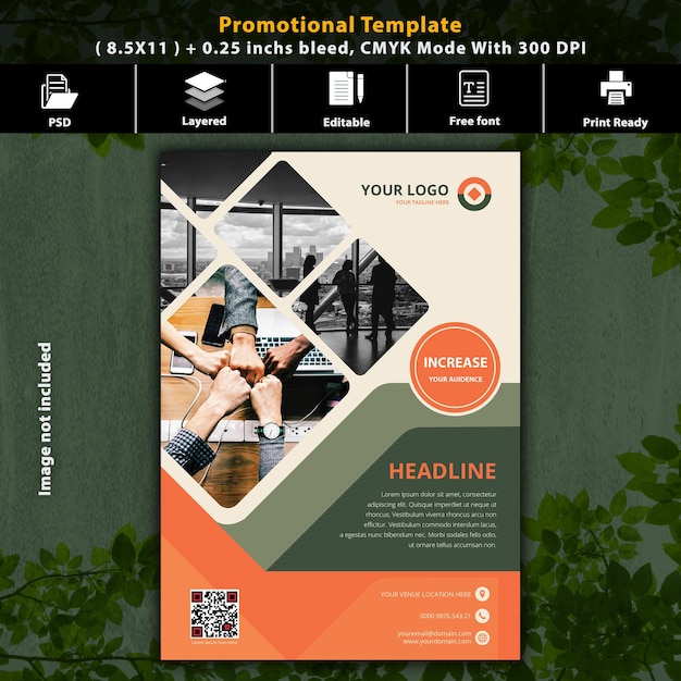 Modello di volantino promozionale per il marketing aziendale