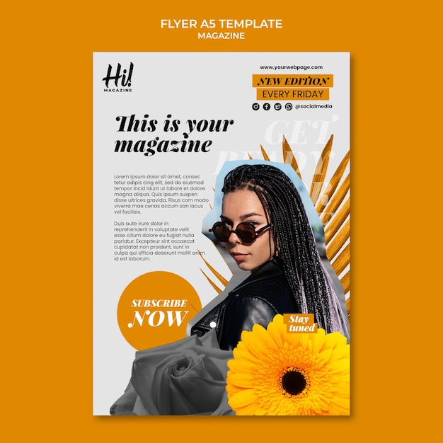 Modello di volantino rivista strutturato