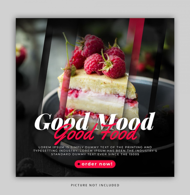 PSD modello dinamico semplice moderno dell'alimentazione dell'alberino di instagram dell'alimento