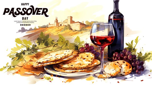 Modello e sfondo realistici di Happy Passover Day