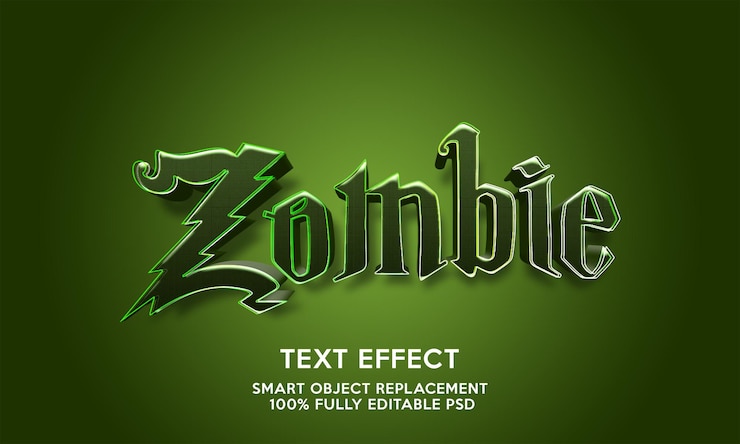 PSD modello effetto testo zombie