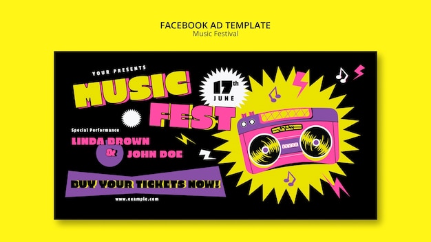 Modello facebook del festival di musica retrò