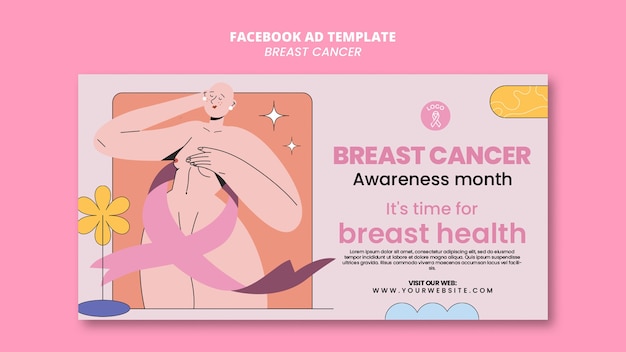 Modello Facebook del mese di consapevolezza del cancro al seno