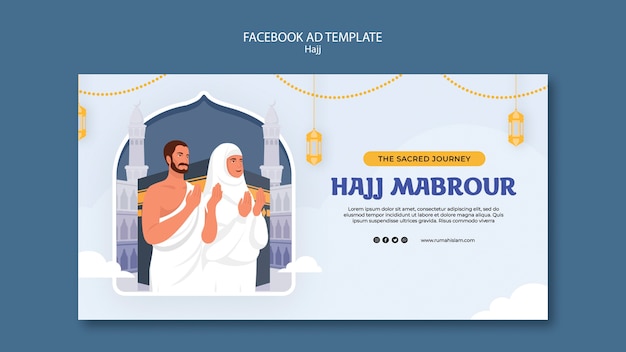 Modello facebook design piatto stagione hajj