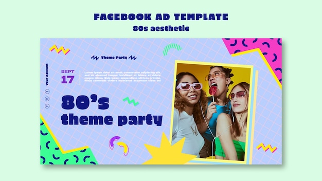 Modello facebook estetico anni '80