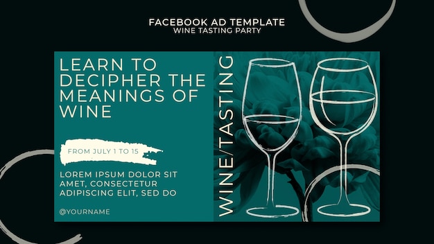 Modello facebook per feste di degustazione di vini