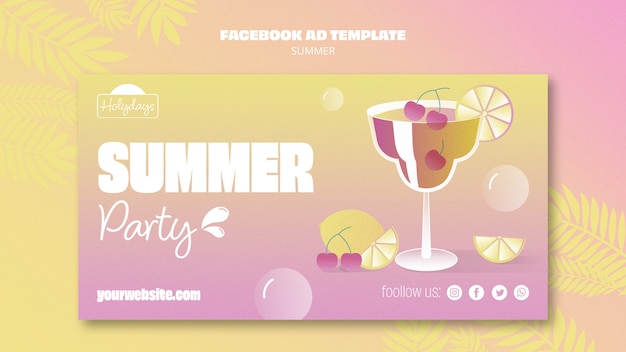 Modello facebook per feste estive