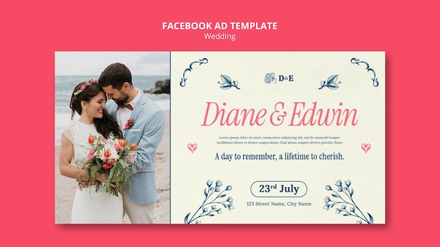 Modello Facebook per la celebrazione del matrimonio