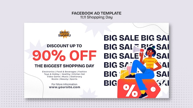 Modello Facebook per la celebrazione della giornata dello shopping