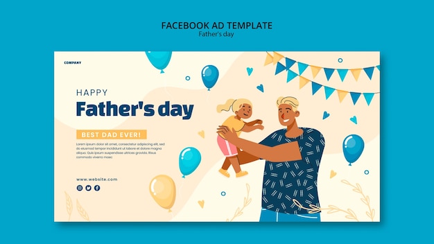 Modello facebook per la festa del papà disegnato a mano