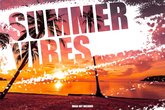 Modello fotografico per mascheratura testo Summer Vibes