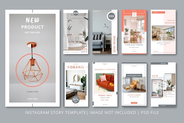 Modello grafico di storie di Instagram di architettura