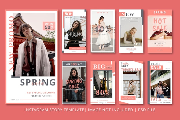 Modello grafico di storie di Instagram di vendita di primavera
