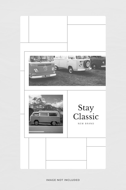 Modello minimalista di storie di Instagram con Line Concept PSD Design