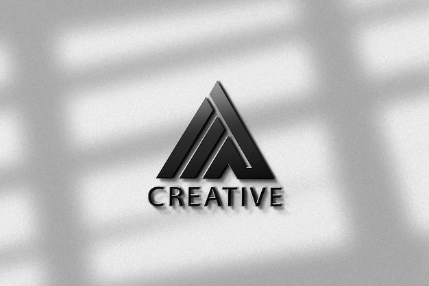 Modello minimo di logo sul muro