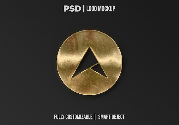 Modello mockup logo brillante 3d oro