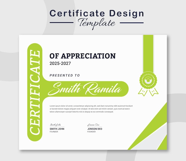 Modello moderno del certificato di realizzazione
