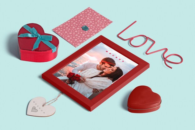 Modello modificabile di elementi isometrici di San Valentino