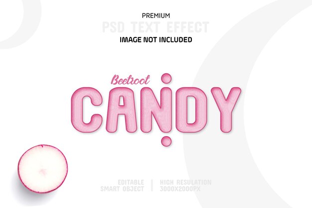 Modello modificabile per effetti di testo PSD Candy