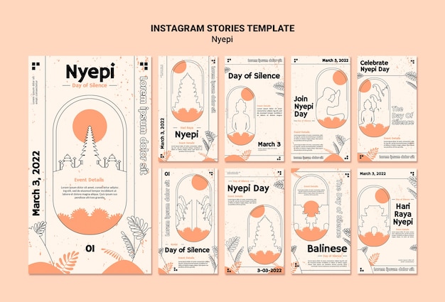 Modello nyepi minimale dal design piatto