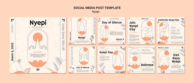 Modello nyepi minimale dal design piatto
