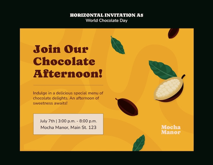 PSD modello per la celebrazione della giornata mondiale della cioccolata
