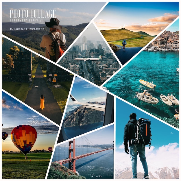 Modello Photoshop di album fotografico di collage