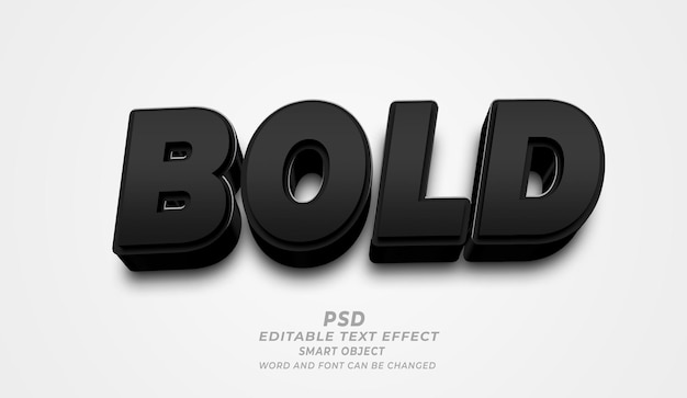 Modello Photoshop per effetti di testo modificabili in grassetto 3d PSD