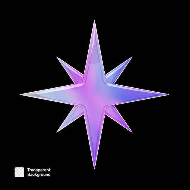 Modello PNG astratto Y2K 3D