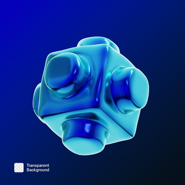 Modello PNG dell'icona 3D della forma geometrica Y2K