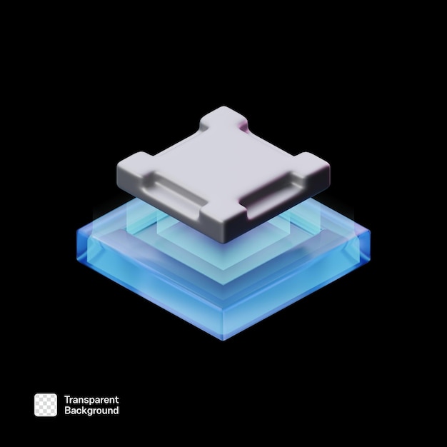 Modello PNG dell'icona dell'intelligenza artificiale 3D