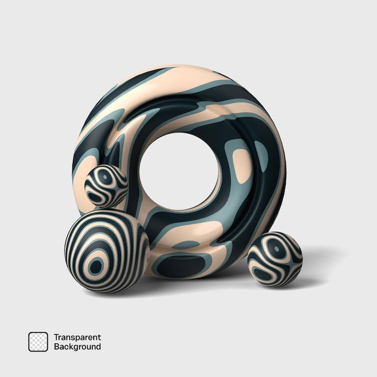 PSD modello png di forma 3d astratta