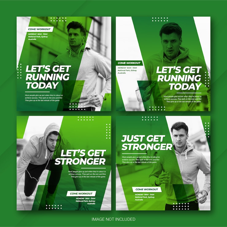PSD modello post sports di atleta del pacco di instagram