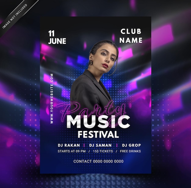 Modello Premium Manifesto del Festival di Musica. Modello PSD