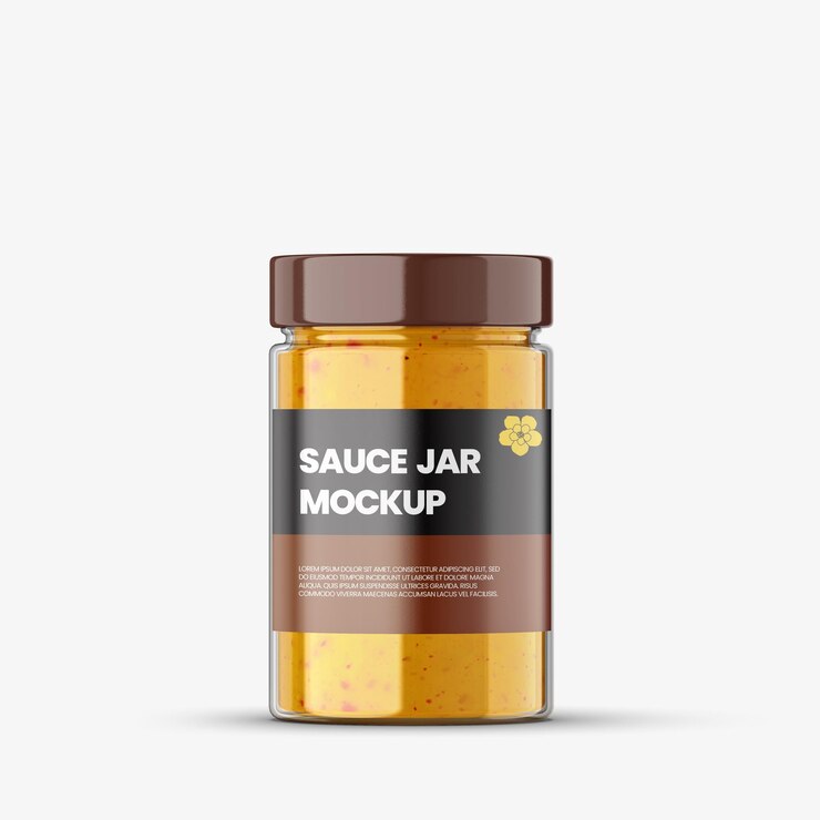 Modello Premium Mockup Barattolo Di Salsa