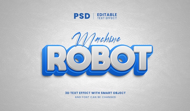 Modello premium psd effetto stile testo 3d robot