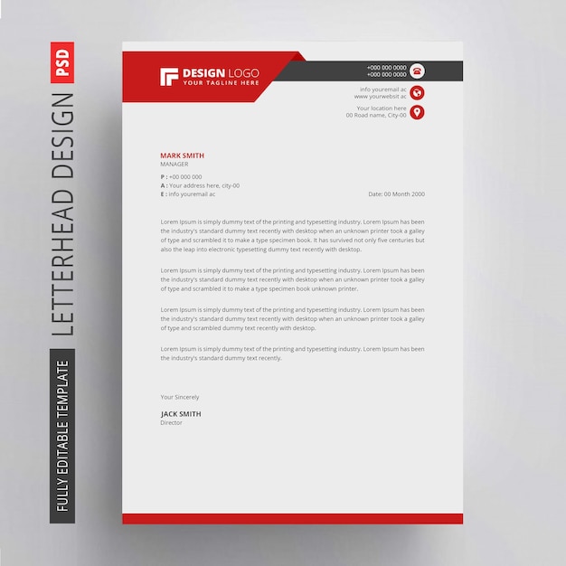 Modello psd a testata professionale