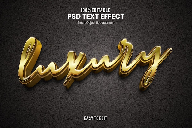 Modello PSD dell'effetto testo Luxury Gold