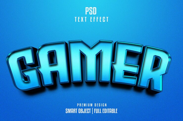 Modello PSD di effetti di testo 3D modificabili dal giocatore