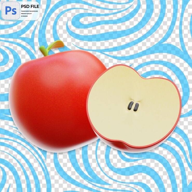 PSD modello psd di illustrazione png isolata dell'icona 3d di apple