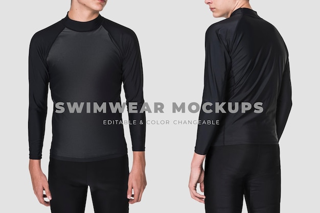 Modello psd di mockup di costumi da bagno da uomo modificabile per annuncio di abbigliamento estivo