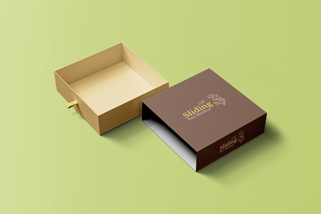 Modello PSD di scatola regalo scorrevole di lusso