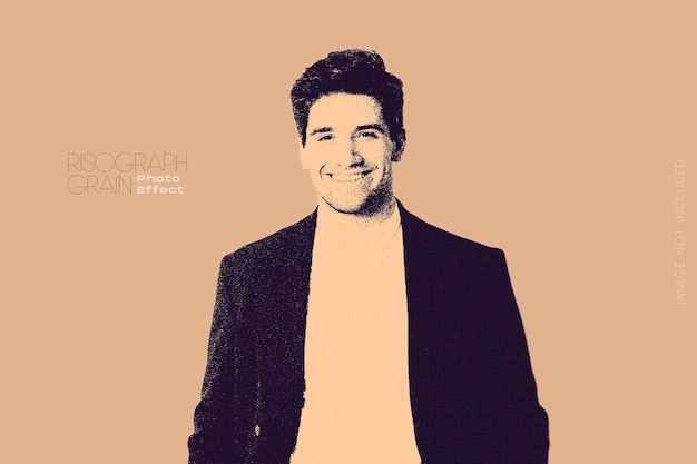Modello PSD effetto foto grano Risograph
