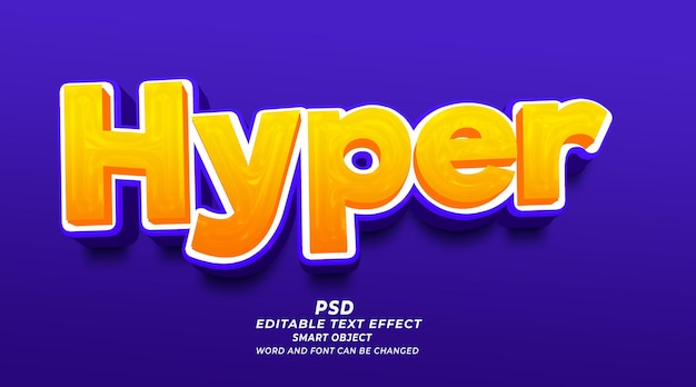 Modello PSD effetto testo modificabile Hyper 3d