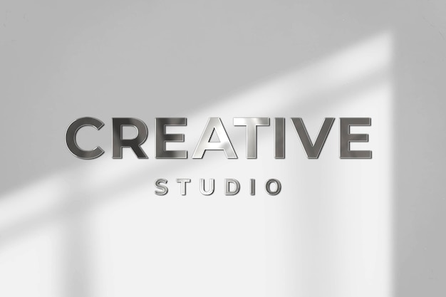 Modello PSD logo business studio creativo in struttura d'acciaio