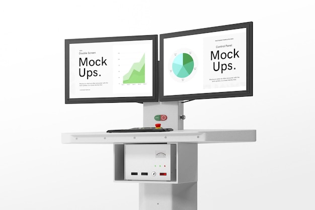 Modello PSD mockup a doppio monitor